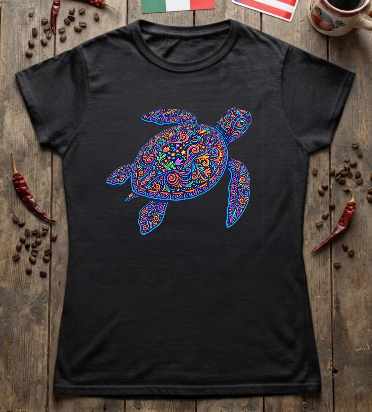 'Turtle Alebrije' Womens Cut