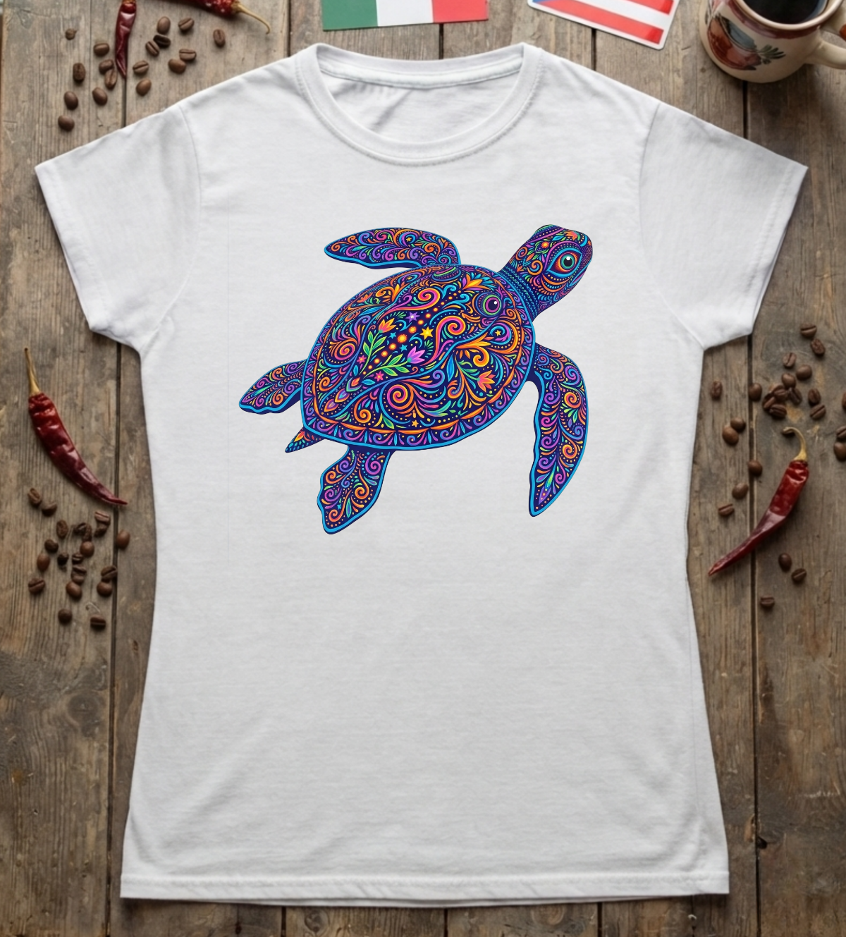 'Turtle Alebrije' Womens Cut