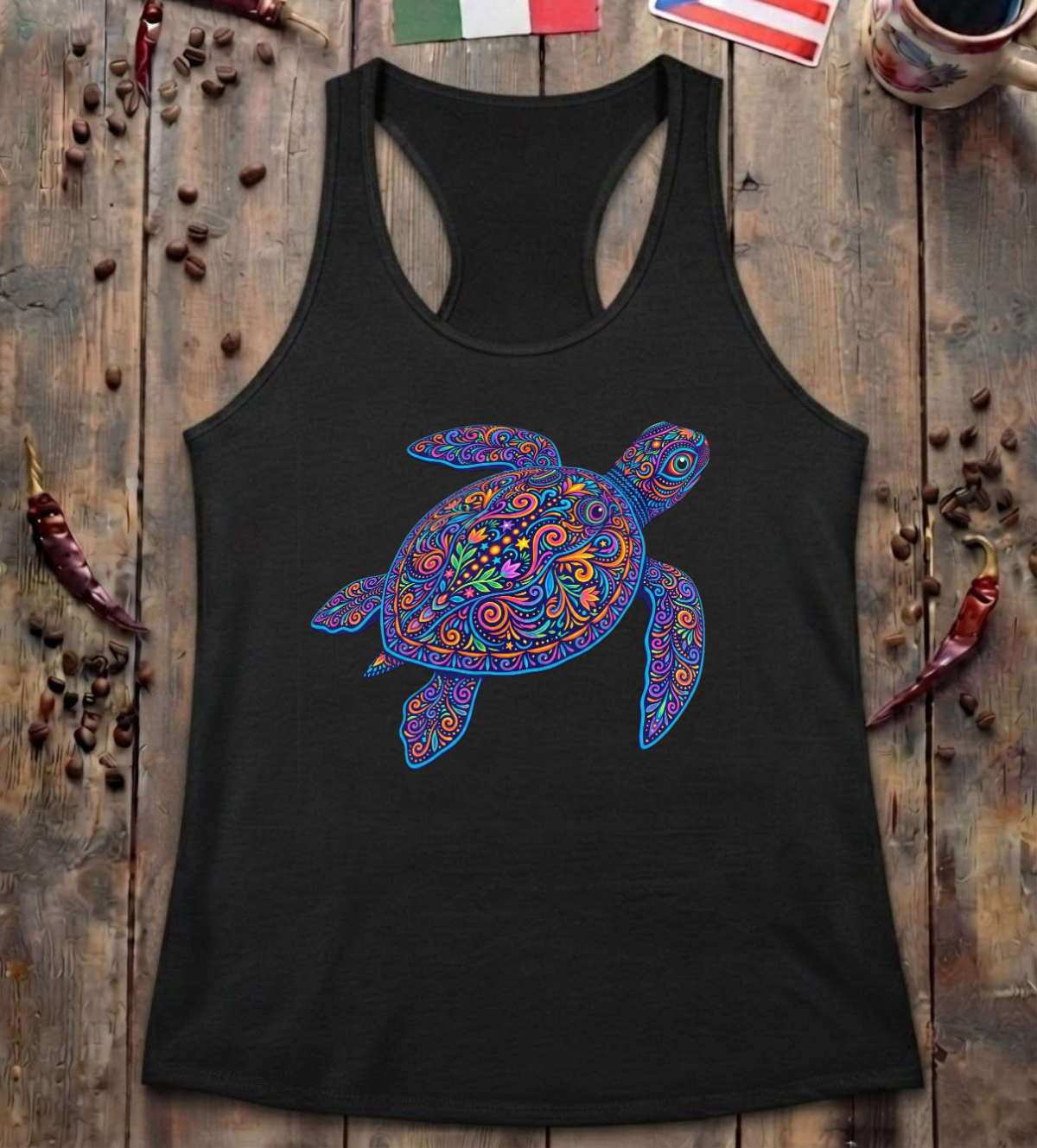 'Turtle Alebrije' Racerback Tank