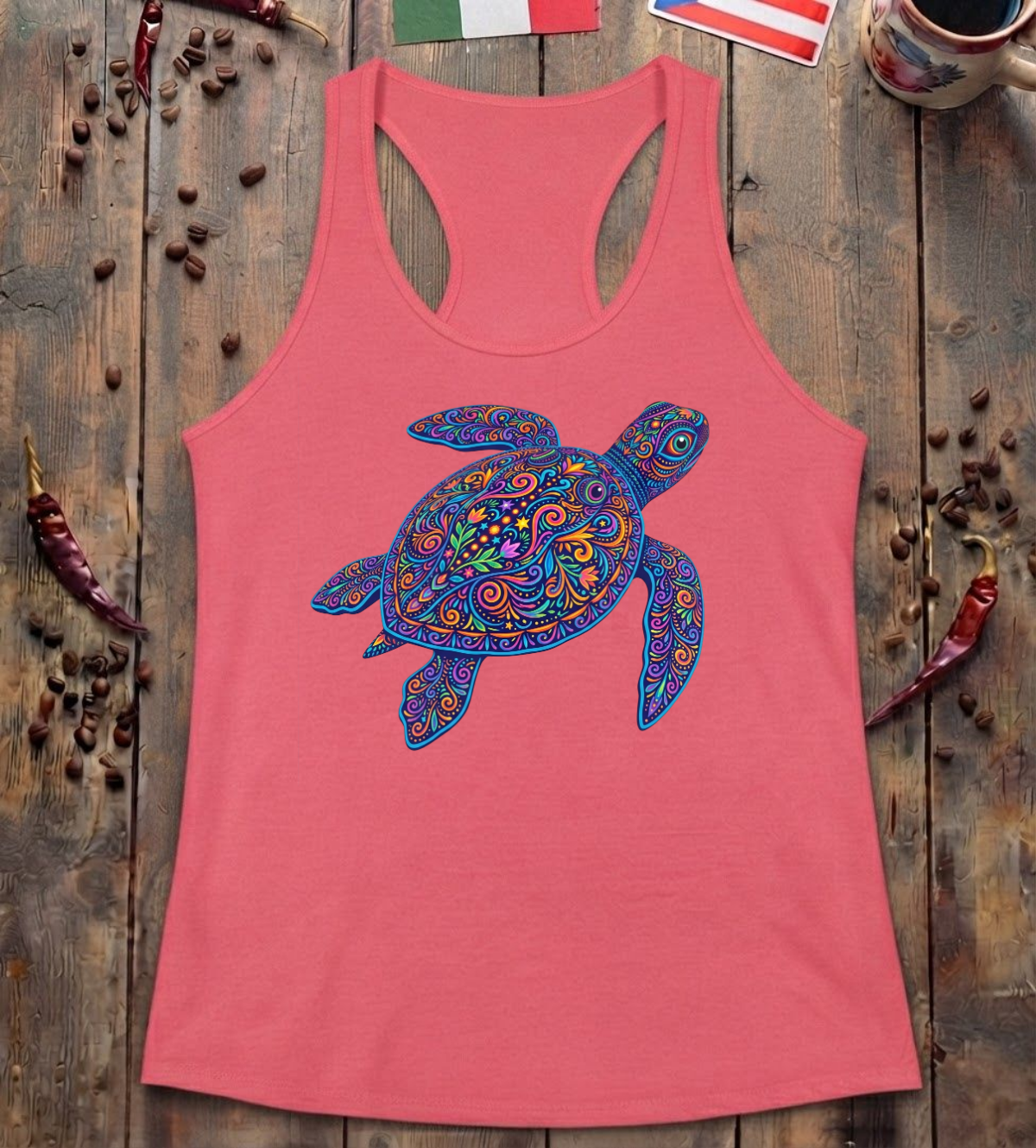 'Turtle Alebrije' Racerback Tank
