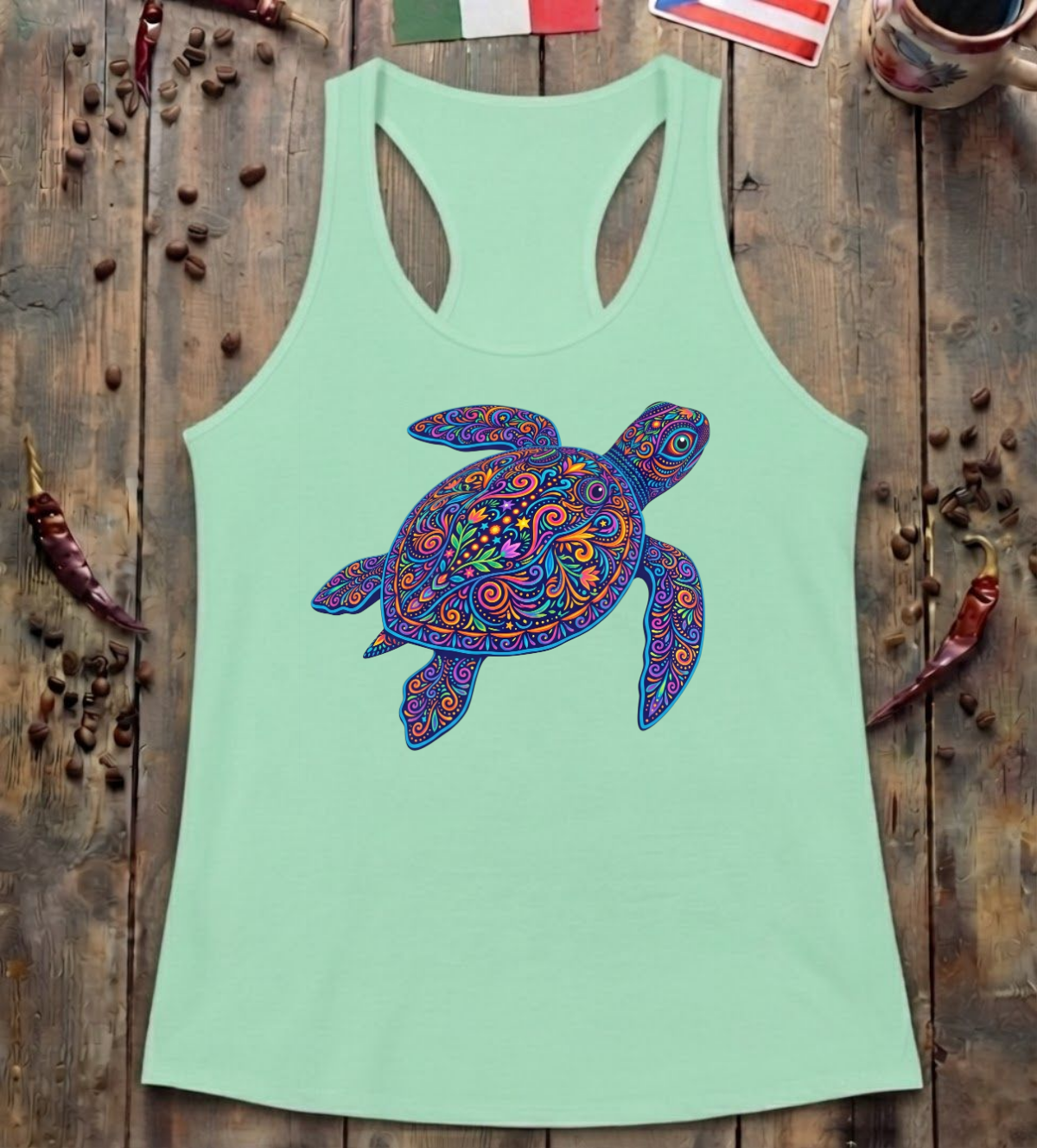 'Turtle Alebrije' Racerback Tank