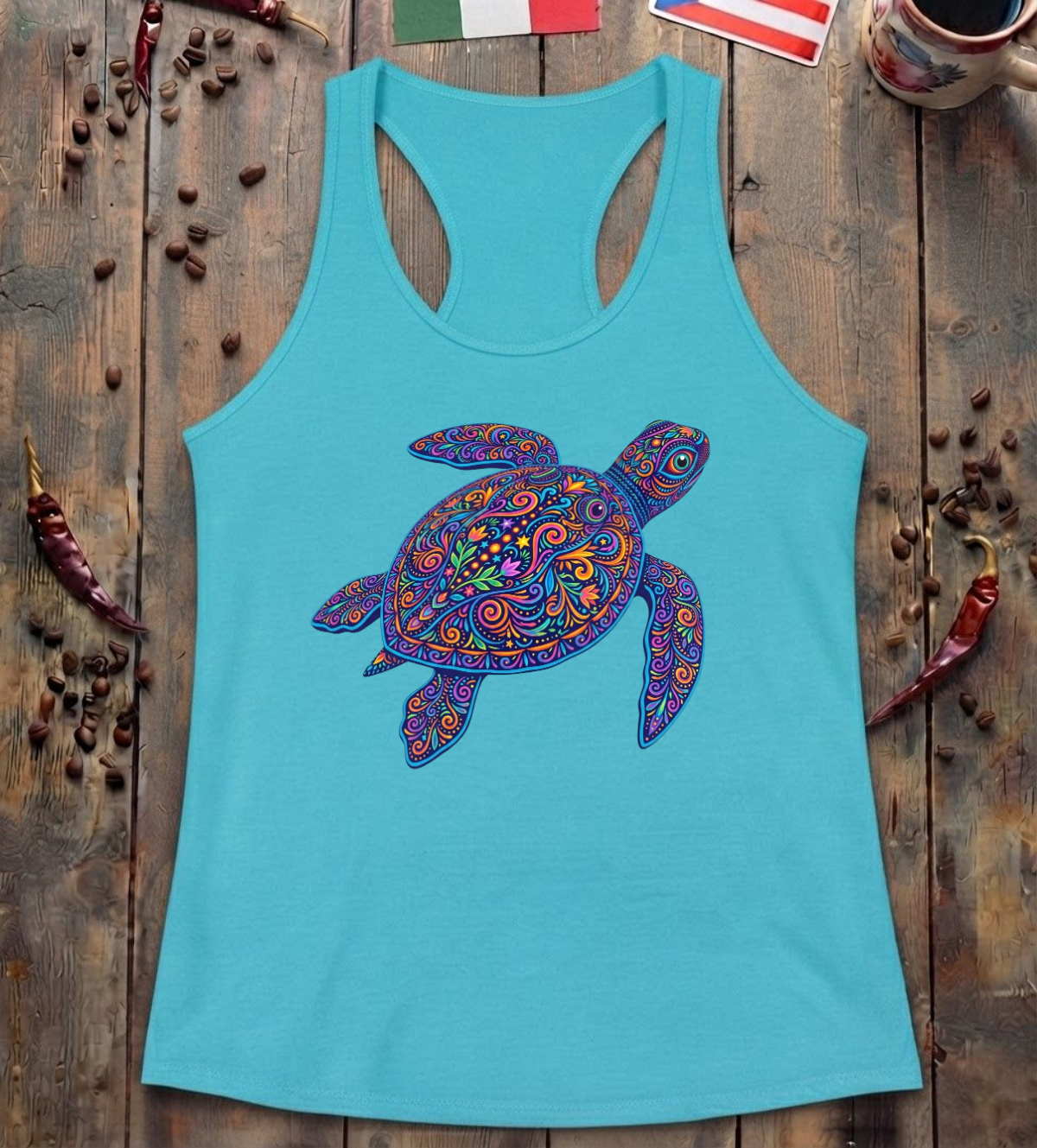 'Turtle Alebrije' Racerback Tank