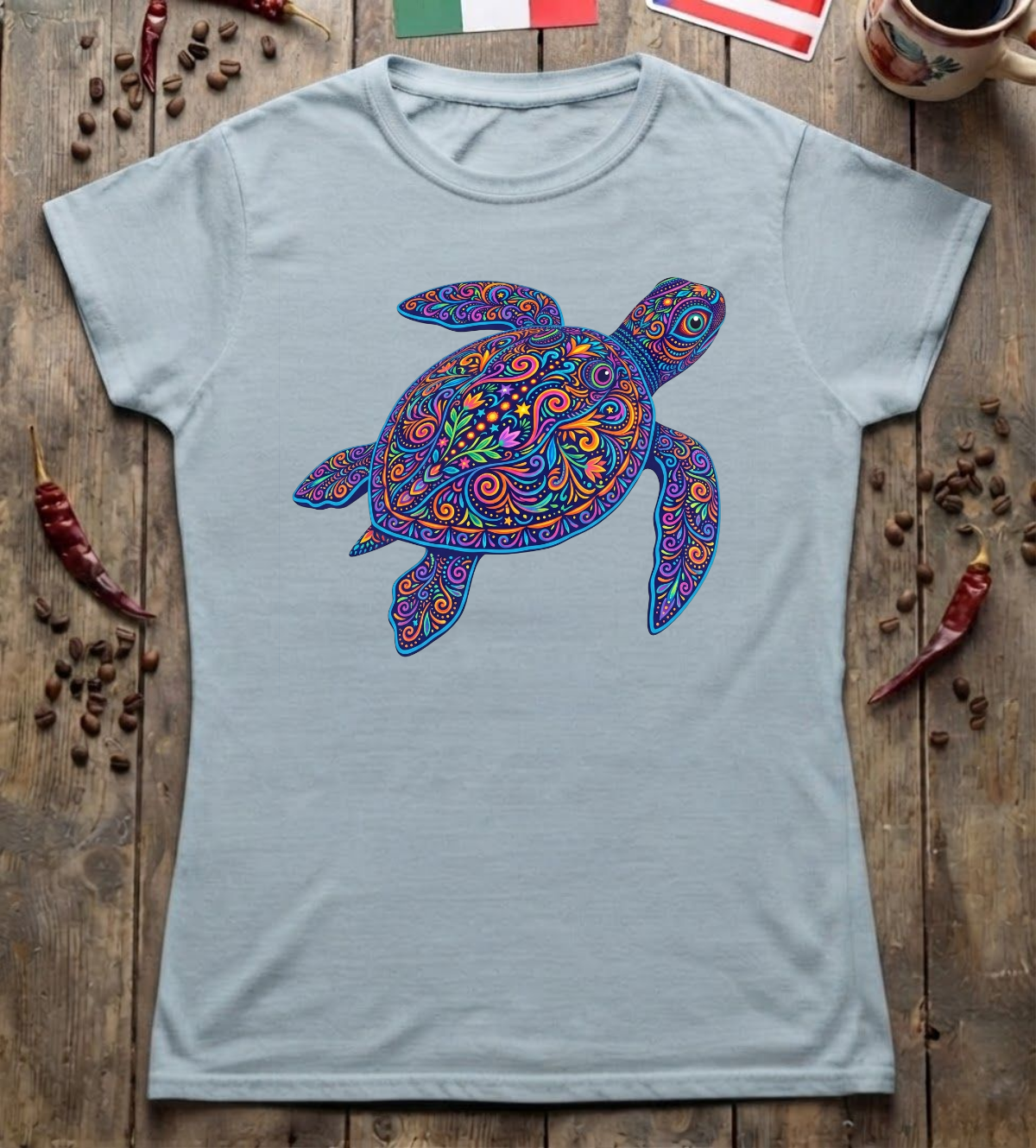 'Turtle Alebrije' Womens Cut
