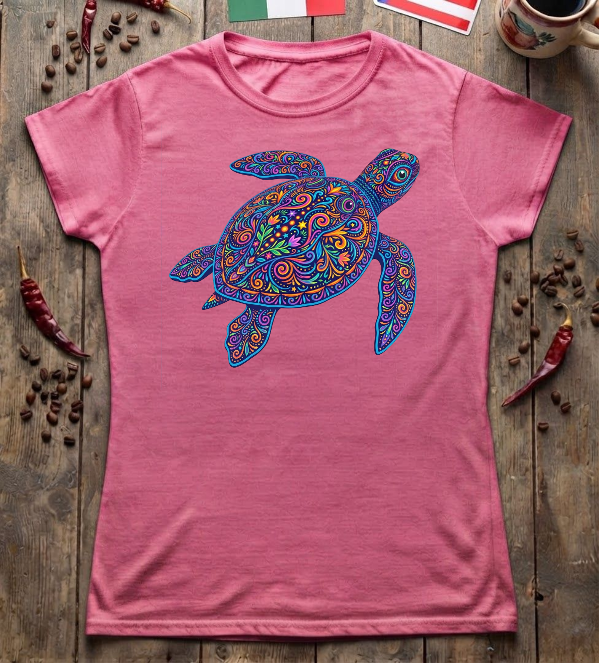 'Turtle Alebrije' Womens Cut