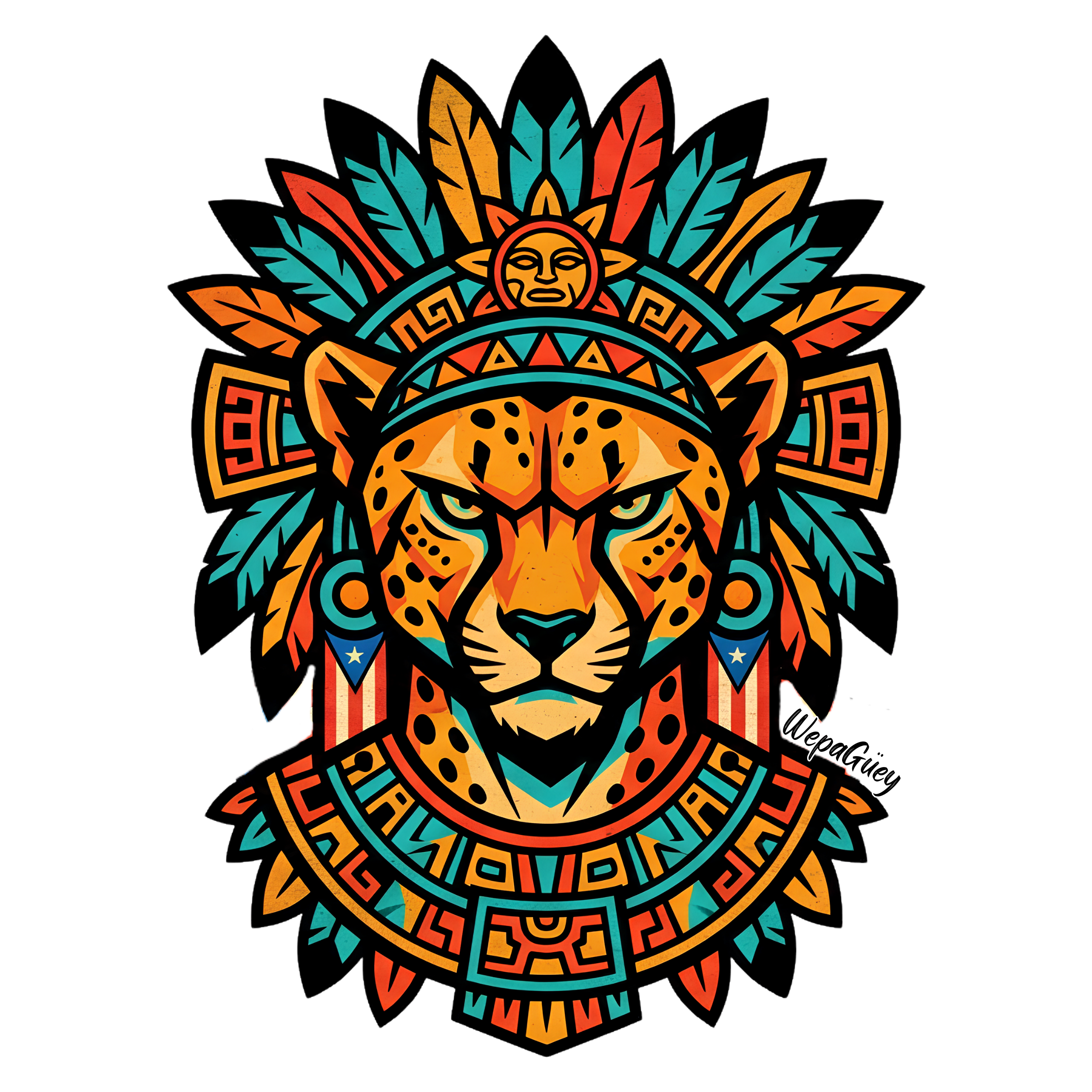 El Jaguar — Aztec Warrior T-Shirt